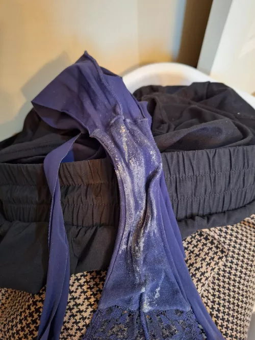 Crusty thong full of cum in the dirty laundry hamper by FlirtyCollegeCurves