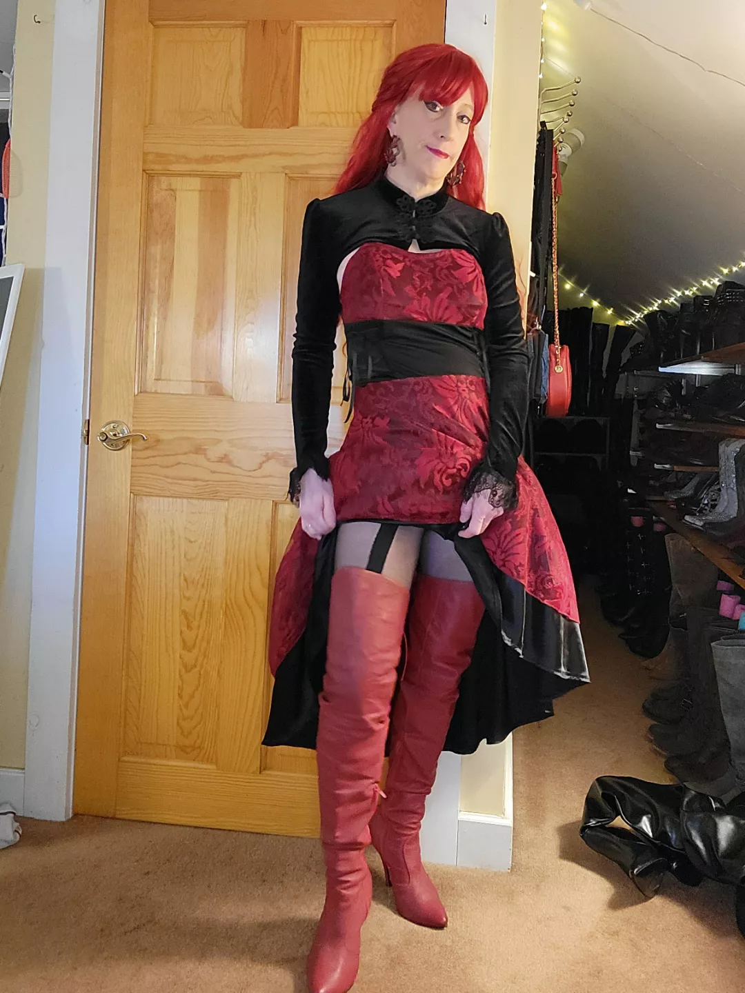 Do you like my red boots?  posted by bootscloset