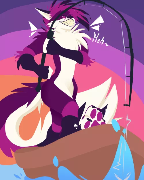 Fox gone fishin! [by StainlessTheFox] by StainlessTheFox