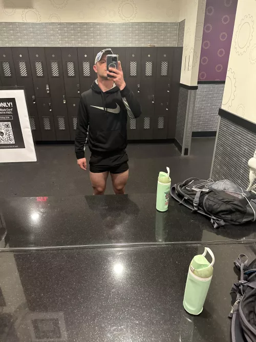 Gym shorts make a little bulge  by Southern_Vast_1203