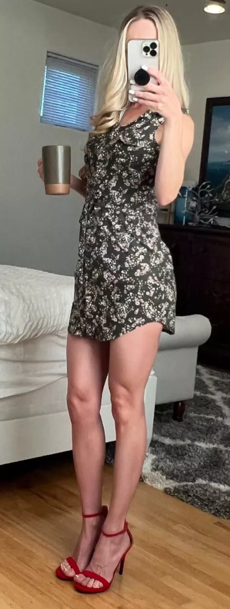 Loving my red heels.  posted by PetiteBlondeMel