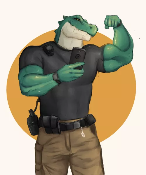 Officer on duty? (art by me) by pink_neko