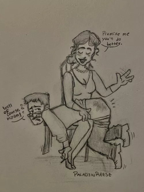 Principal spanks teacher for arriving late, what do you think? (Drawing) by PaladinReece