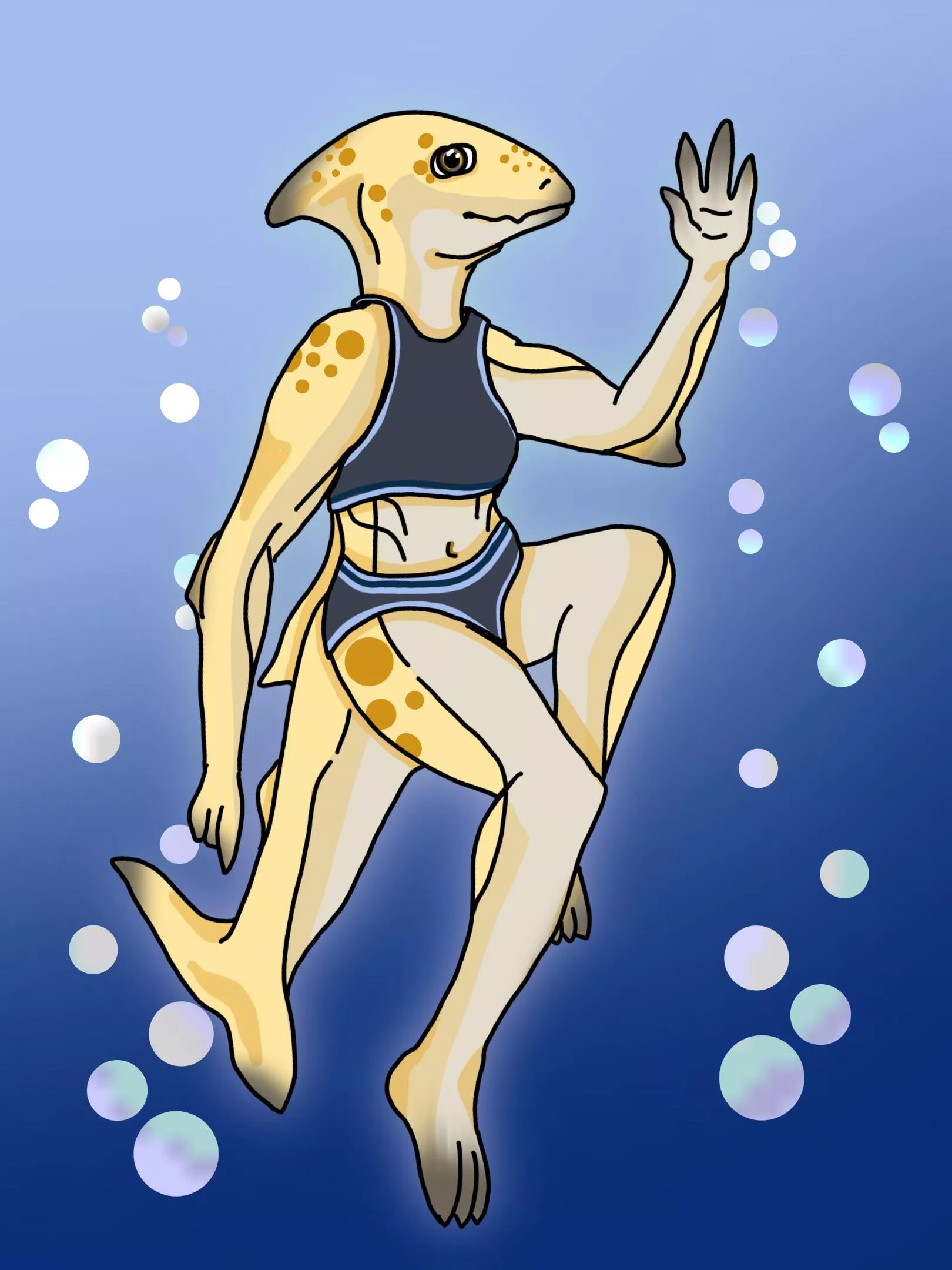 Pt.2 of my uncommon furry OC challenge. Meet Glem, the lemon shark posted by WannabeAGhoatStory