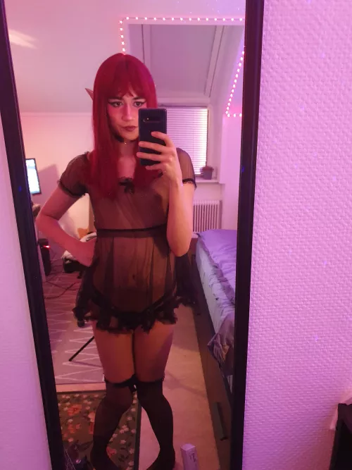 be honest, what would you do if this elfgirl was in your room? 🩷 by lewdpillows