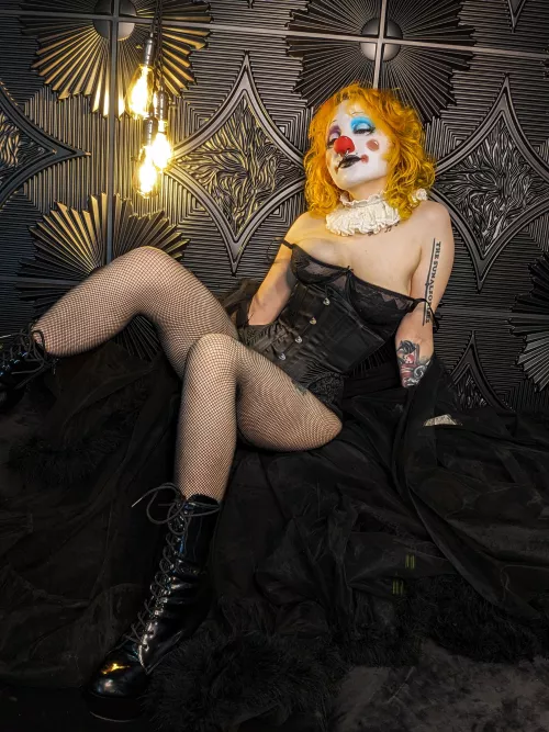 Colourful hair, colourful face 🤡💛 by junkyardcryptidclown