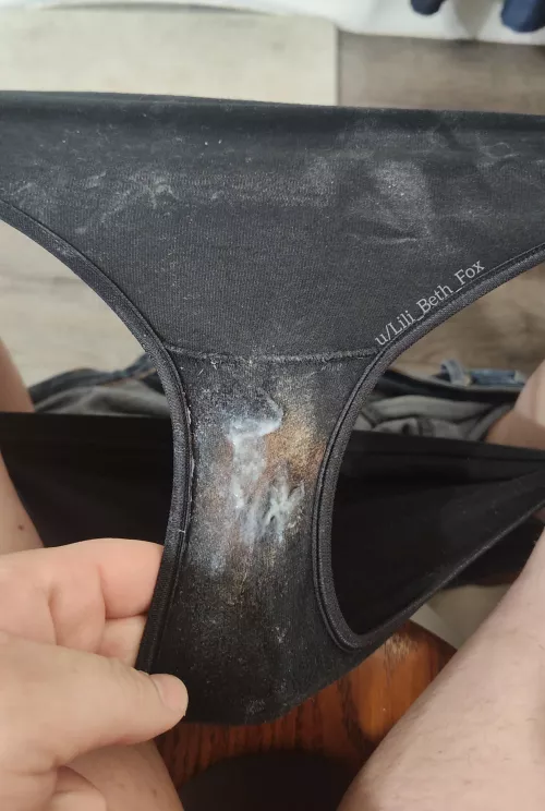 I've been having so much fun making these wet... Bleaching the gusset with my grool... And wiping up with them after playtime! Day 4 of 7 by Lili_Beth_Fox