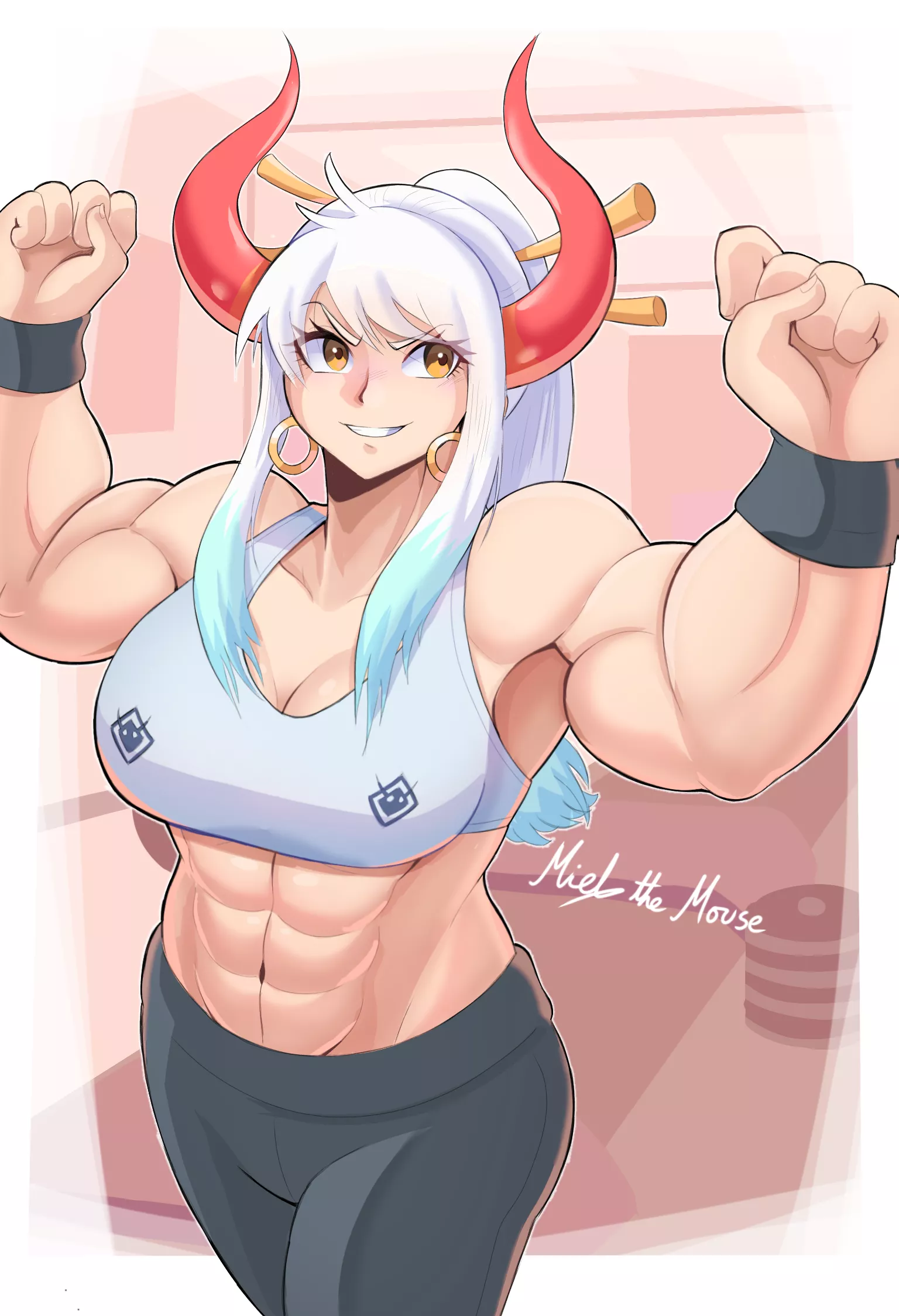 Muscular Yamato (art by me, @MielTheMouse) posted by Burniel409