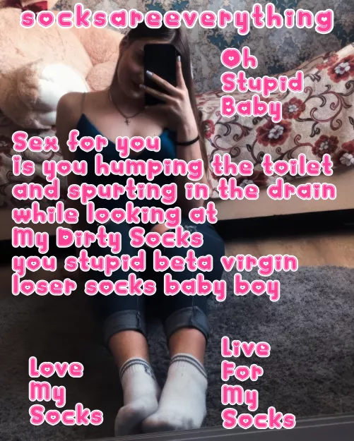Sex for you is you humping the toilet and spurting in the drain while looking at my dirty socks stupid beta virgin! by SocksAreEverything