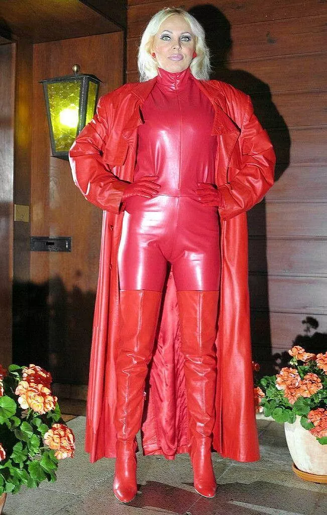 There is just something about a hot blonde in tight red leather posted by ifuckleather1
