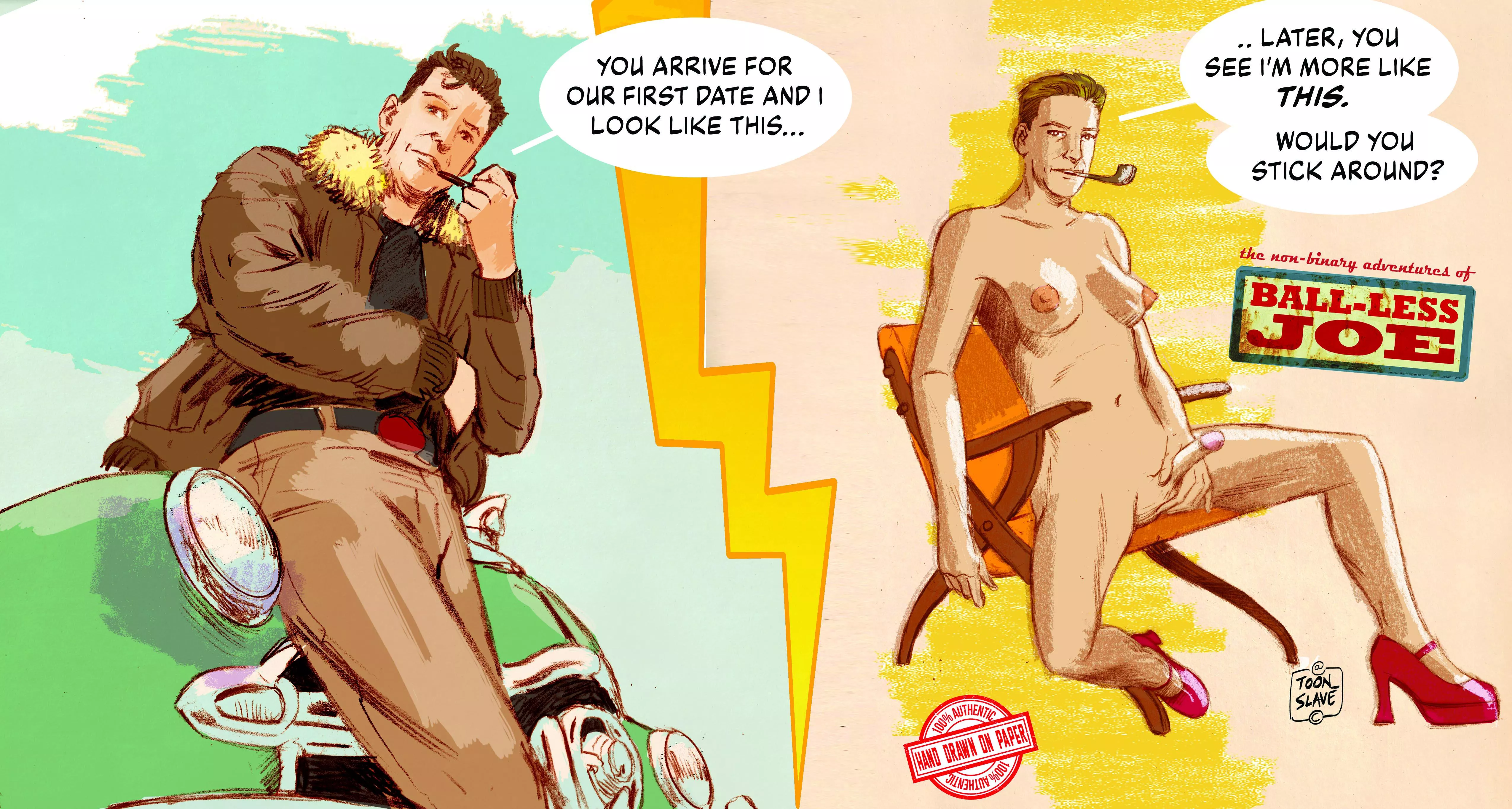 BALL-LESS JOE before and after posted by toon_slave