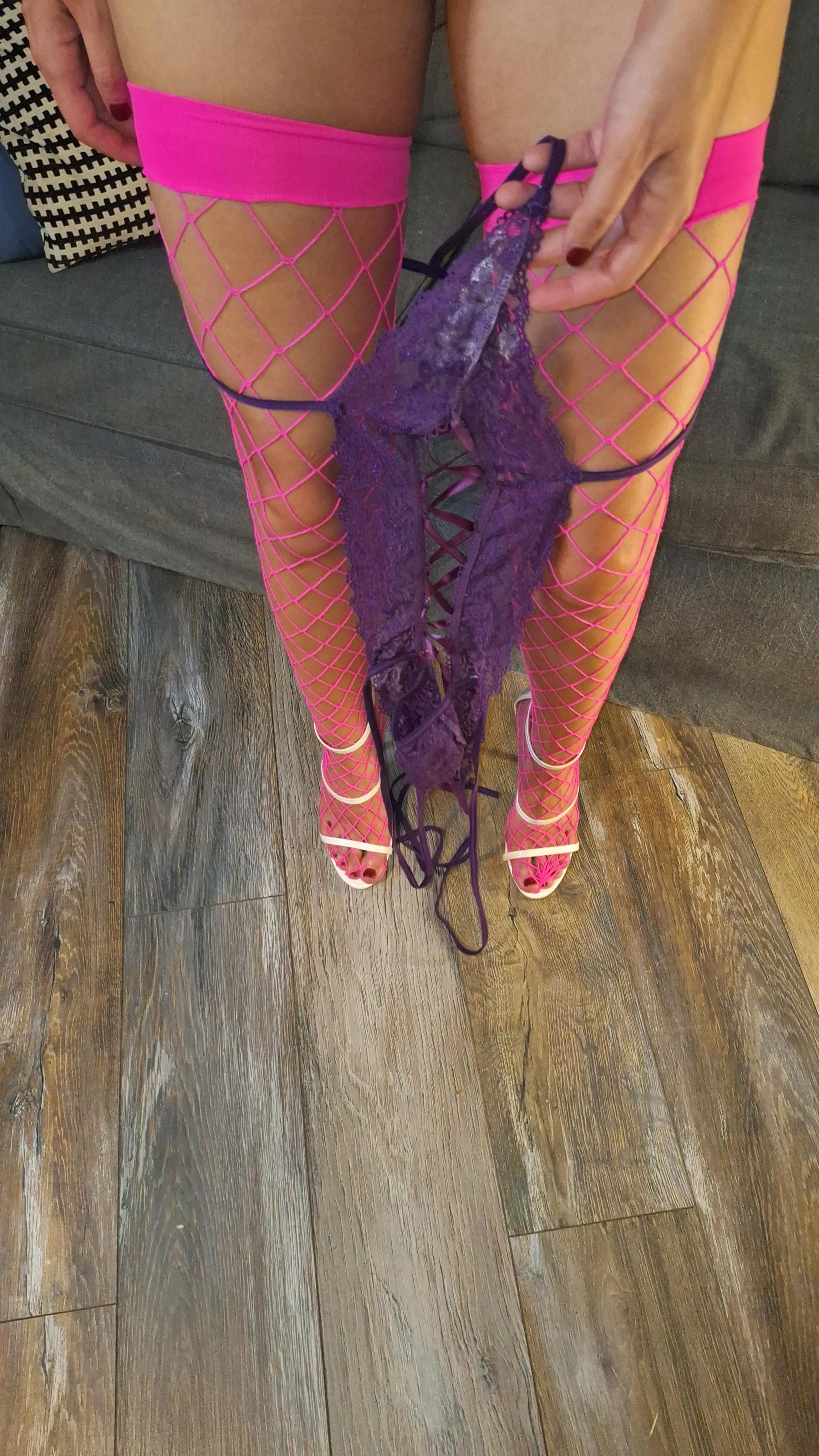 Exciting purple panty worn 5 days and night,  (OC) posted by oksanasexyfeet