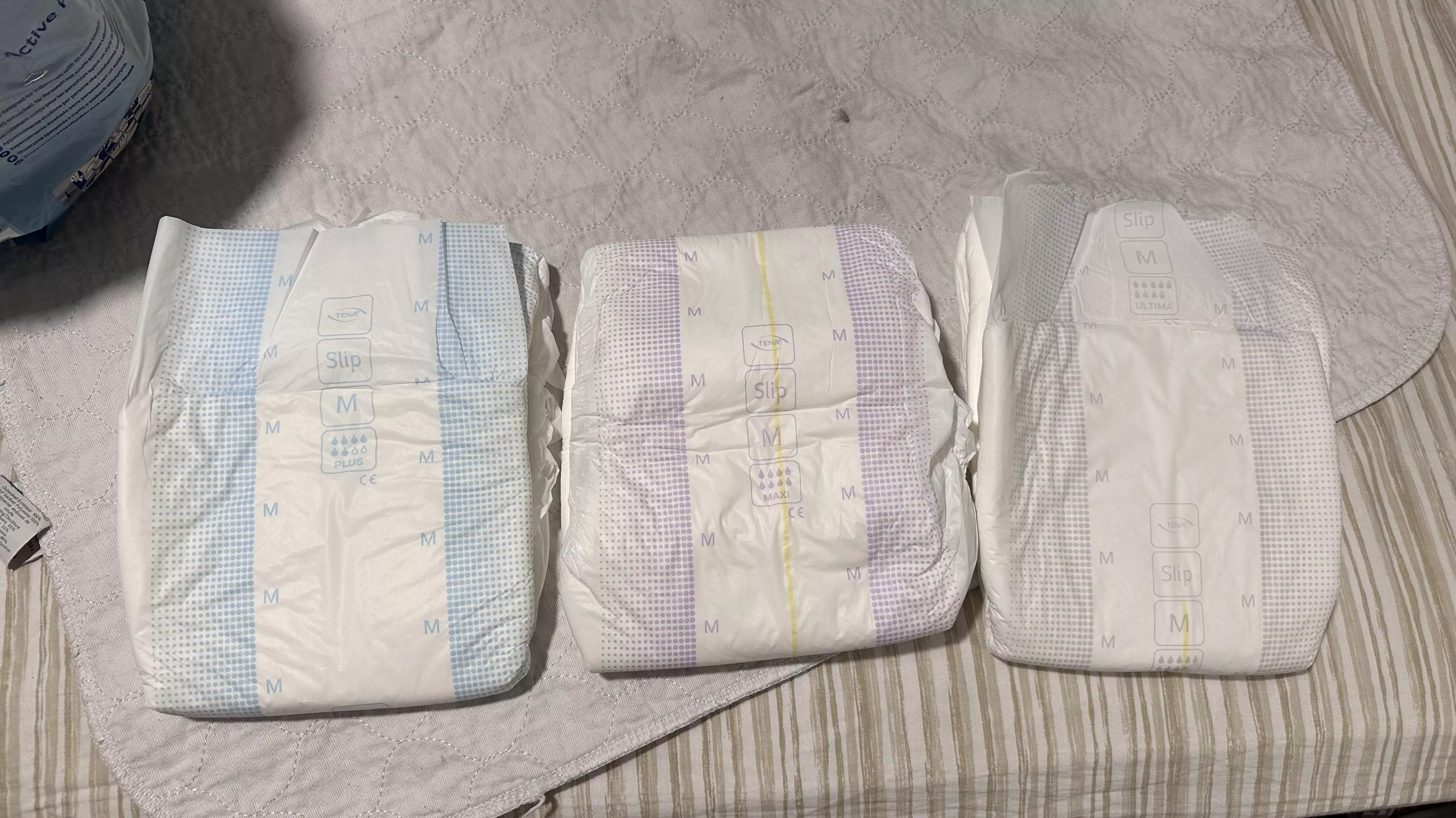 I got all 3 versions of the Tena Slip Active Fit! posted by acornjellys