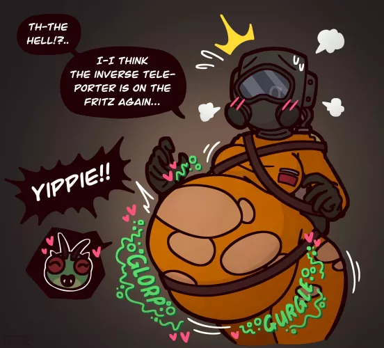 {image} Lethal indegestion by Toffee (Lethal Company, Female Pred, Female Prey, Bug Prey, Unwilling Pred, Willing Prey, Teleportation Vore, Digestion) by Mysterious-Budget-50