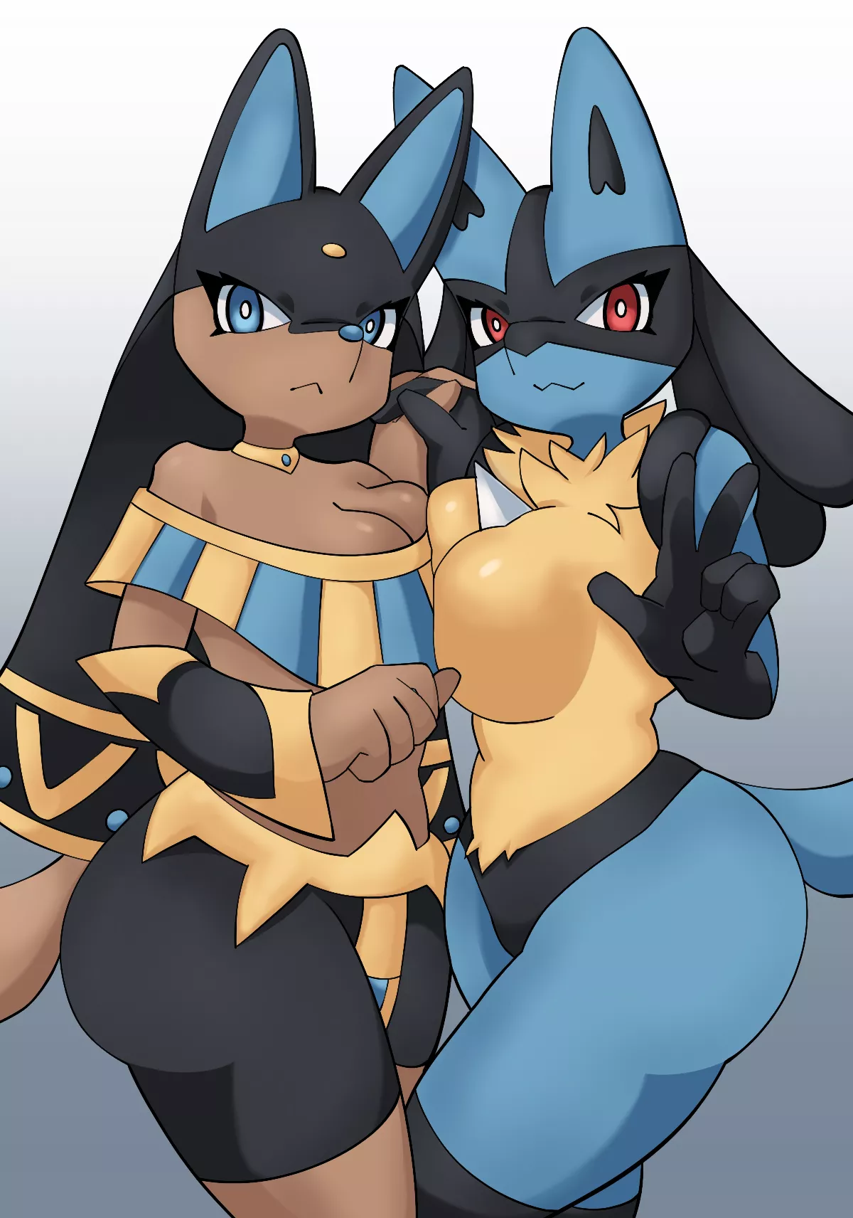 Lucario and Anubis [F] (mitsuinu20) posted by mitsu-inu