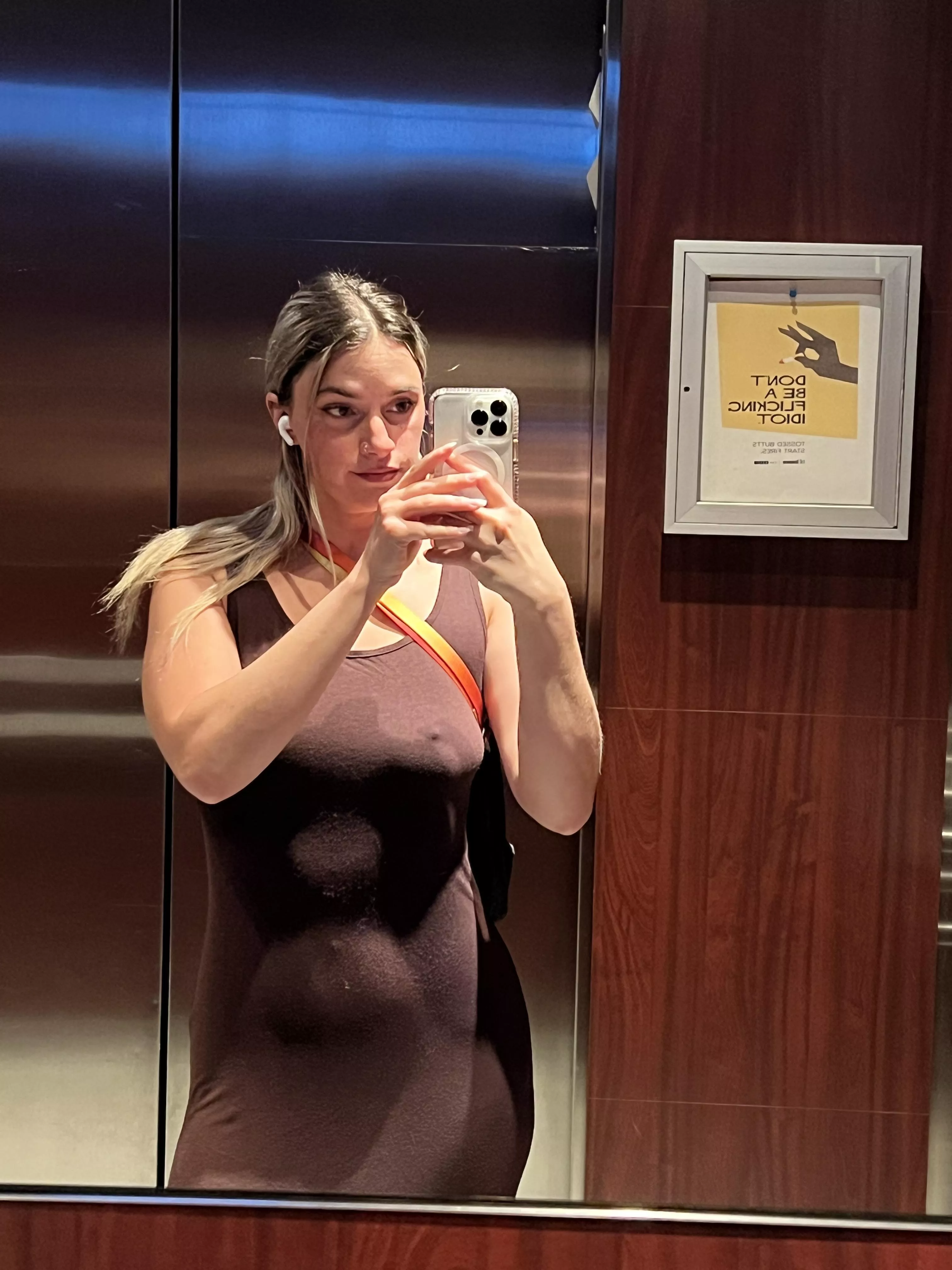 Classy selfie mirror in brown. posted by hell_l0ve