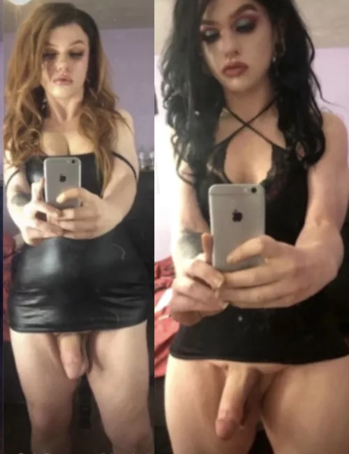 Doesn’t my dick look delicious in mirror selfies? 🖤 What would you do with it?  by L8TEX