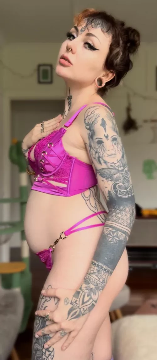 My petite body didn’t fit lingerie well before I got pregnant, now it’s starting to fill it out!  by mikipixie