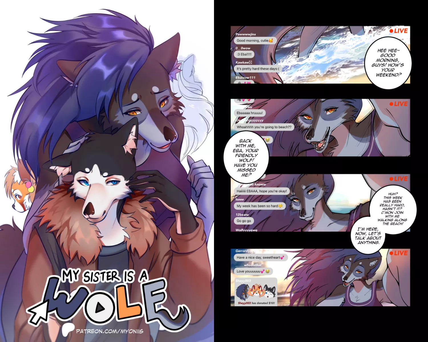 My Sister is A Wolf Comic: Link for Full Pages in the comments posted by myonnz