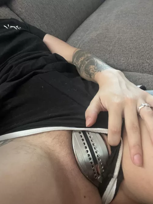 No panties allowed with the belt on by Chastityslut4679