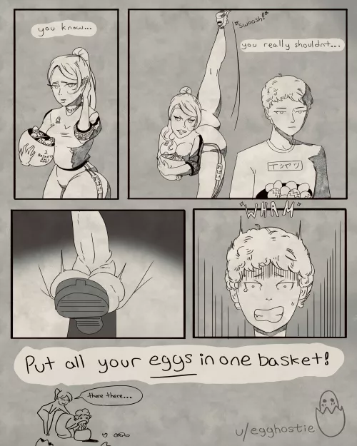 OC - Happy Easter, she found the eggs… and broke em! by egghostie