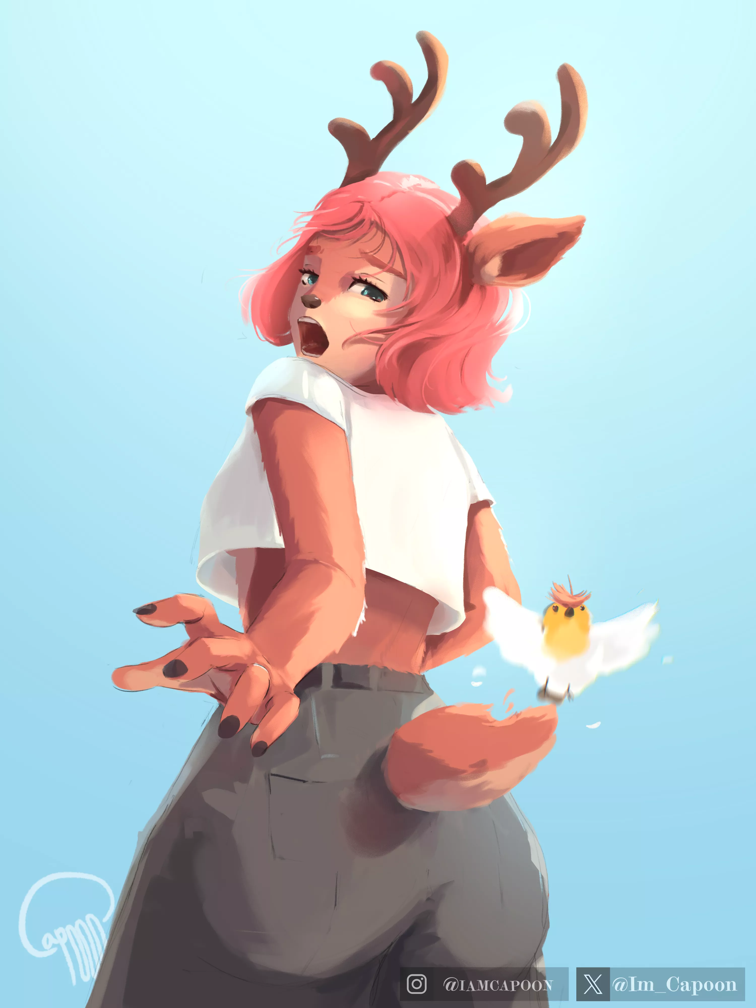 [Q] Beware of the bird nesting -art by me- posted by imCapoon