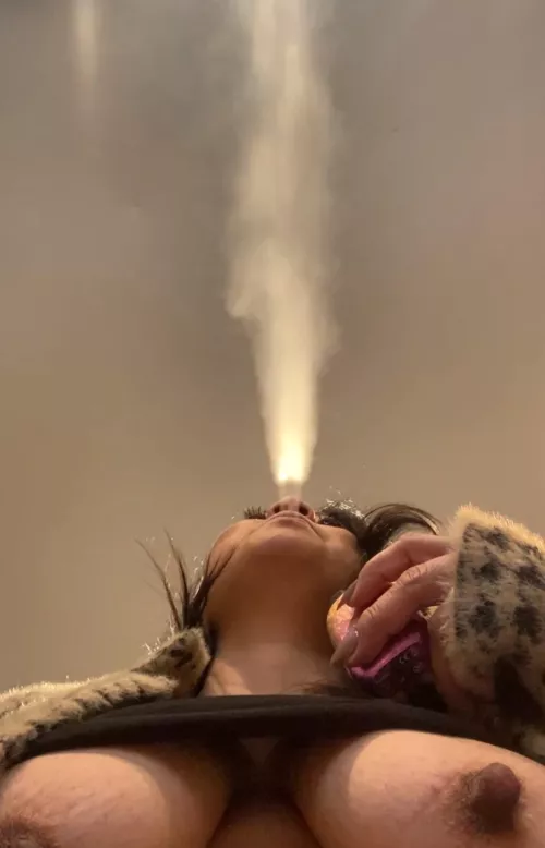 Smoke break with the breast view in the house by justlookin2c