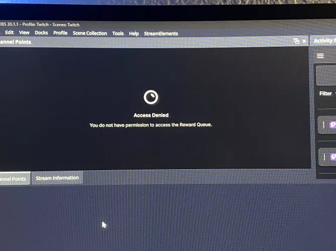 So having a custom browser source of channel point redeems has been access denied by CaitlinAkAFallen