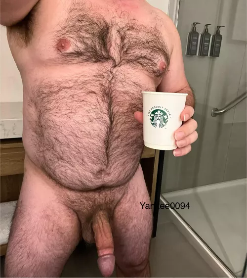 Starbucks in my hotel room, well done. Care to join me for a taste and a shower?? by yankee0094