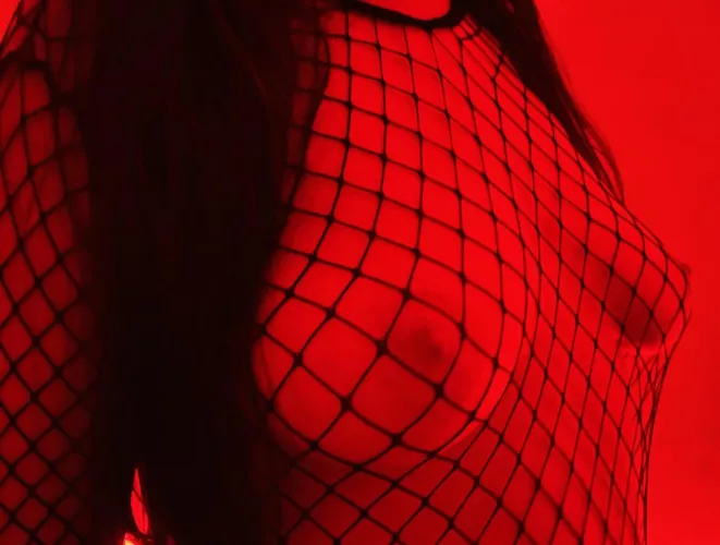 My ghost nipples escaping from the fishnet by RockThatSong