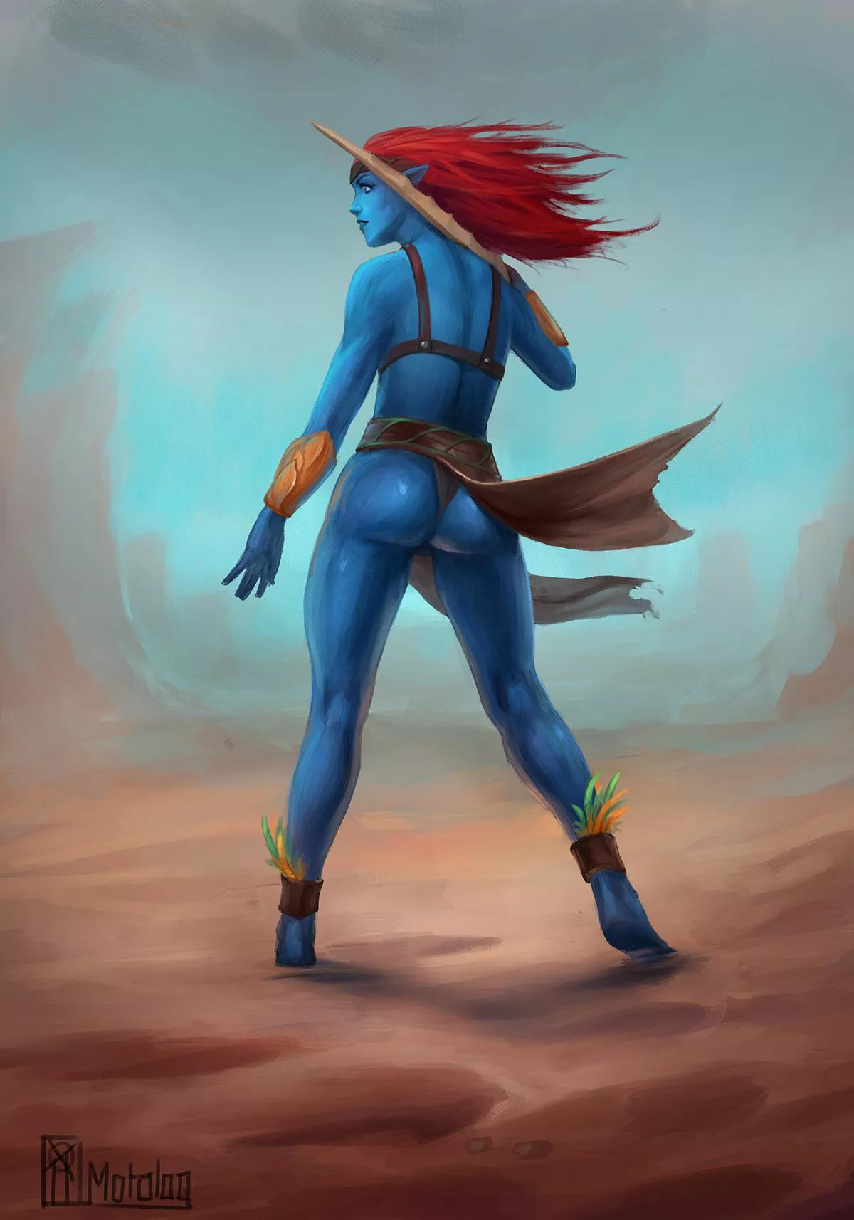 [OC] red hair lady  posted by Njarla