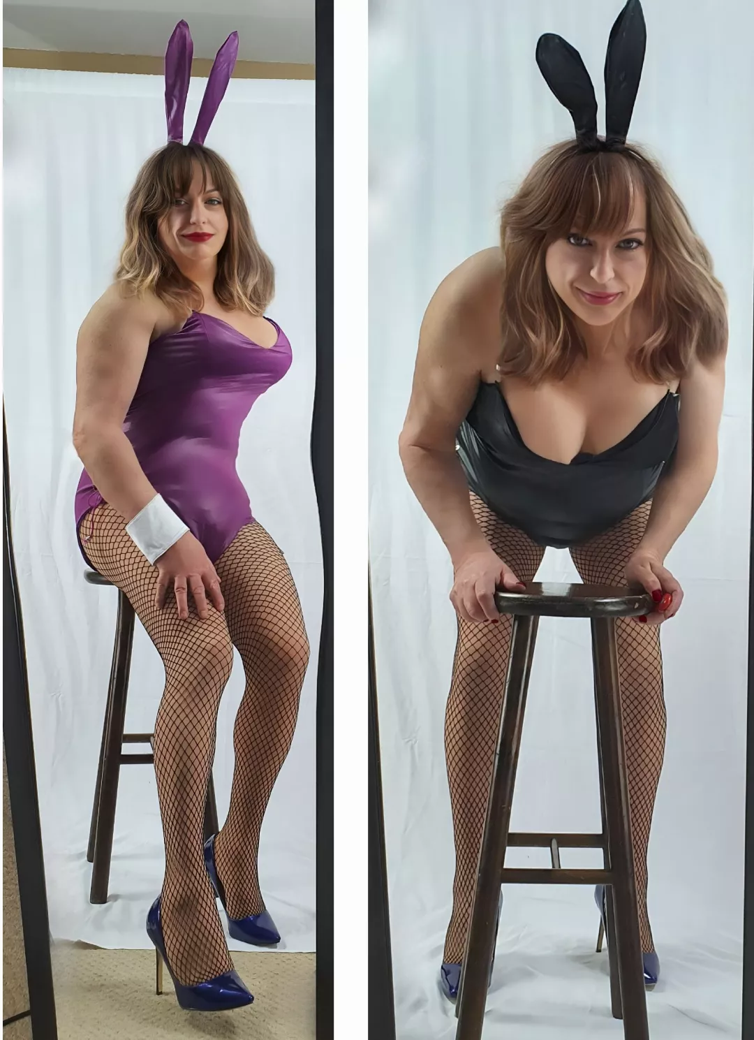 Two bunnys for Easter, black or purple  posted by Jacqueline-Dax