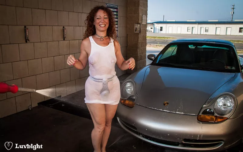 Washing my slave and my car at the same time (Dee Luvbight, Texas, 2007) by MickLuvbight