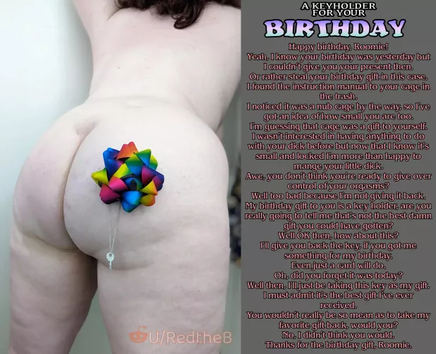 A Keyholder For You Birthday by KinkyCaptionConvos