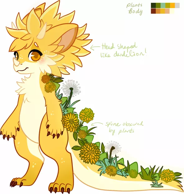 Dandelion Dragon - Adoptable (Art & Design by Me!) posted by Glittering-Amount-68
