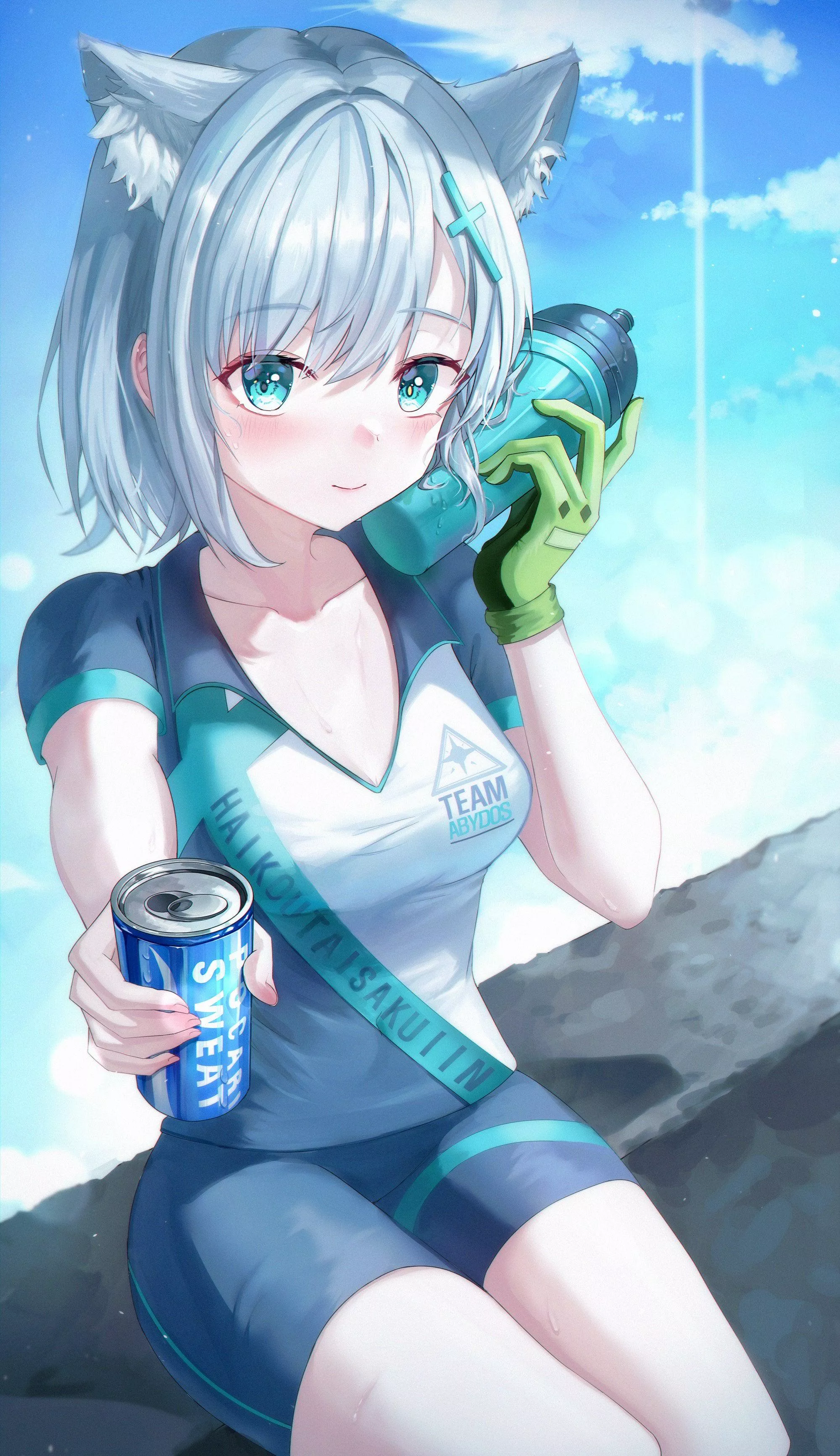 Here. Drink something [Blue Archive] posted by NotSuitedForWoona