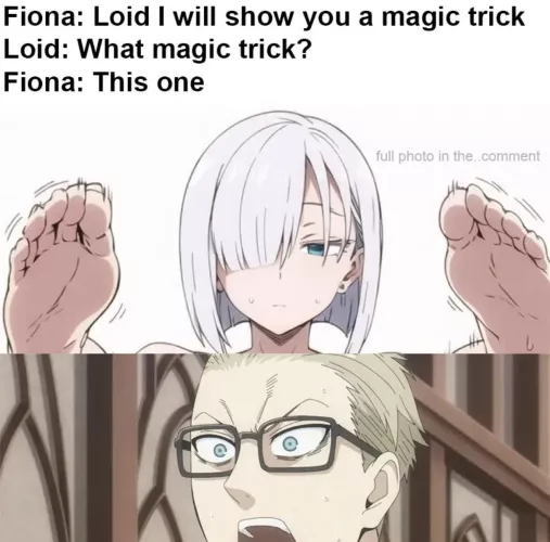 LF Color source: “Fiona: Loid I will show you a magic trick Loid: What magic trick? Fiona: This one”, meme, 1girl, agentNightfall, Twilight, feet, white_hair, blue_eyes, feet_twitch, sweat, side_fringe, earrings, light_skin, looking_at_viewer, poker_ by CoupleKindly4315