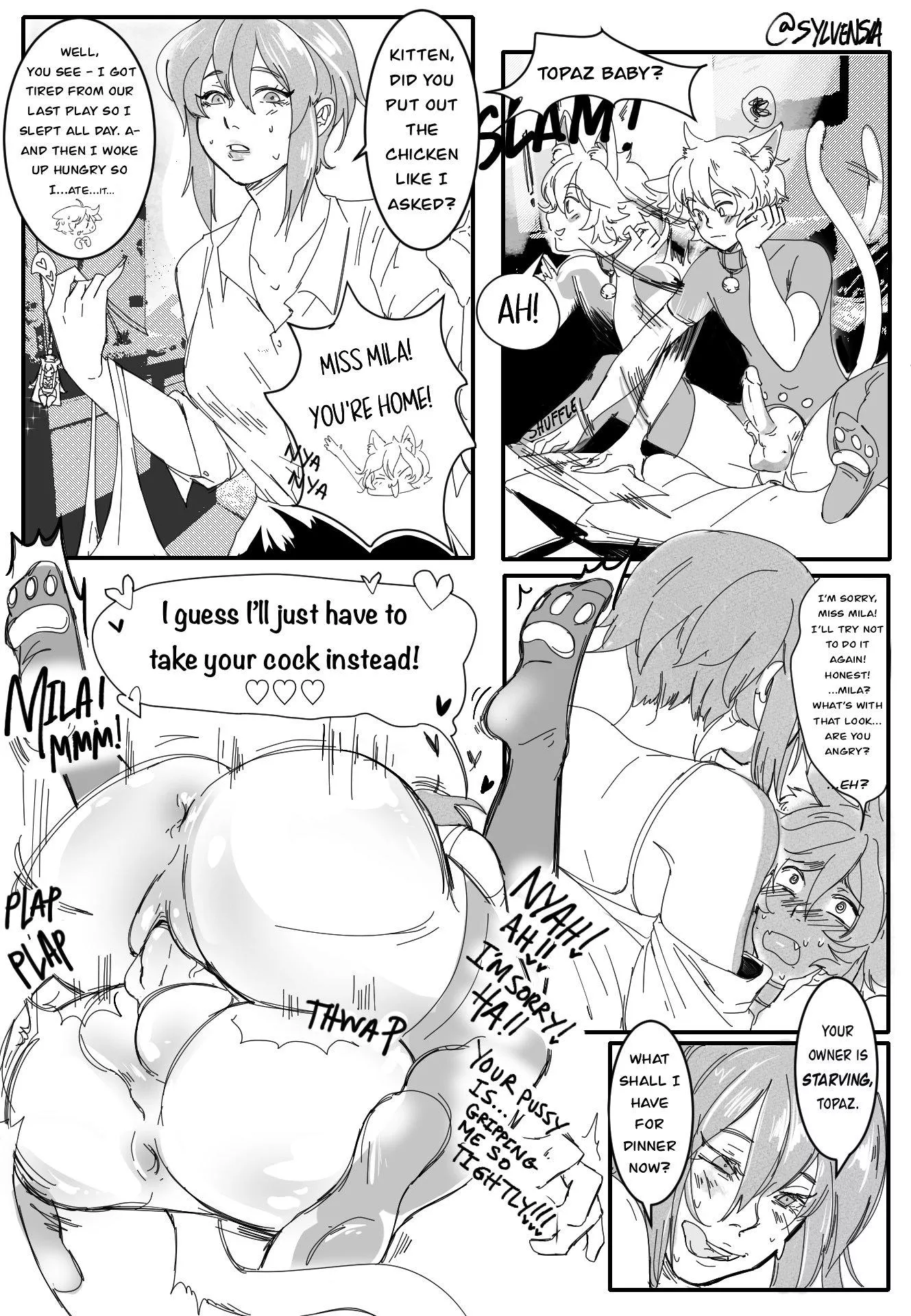 Pouncing on her kitty  posted by SoManyCookies