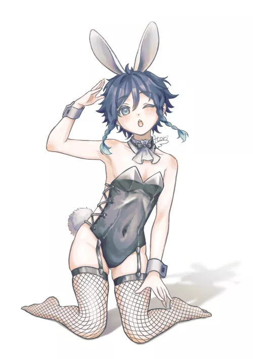 Venti in a bunny suit getting ready for Easter  by Tachyonhummer007