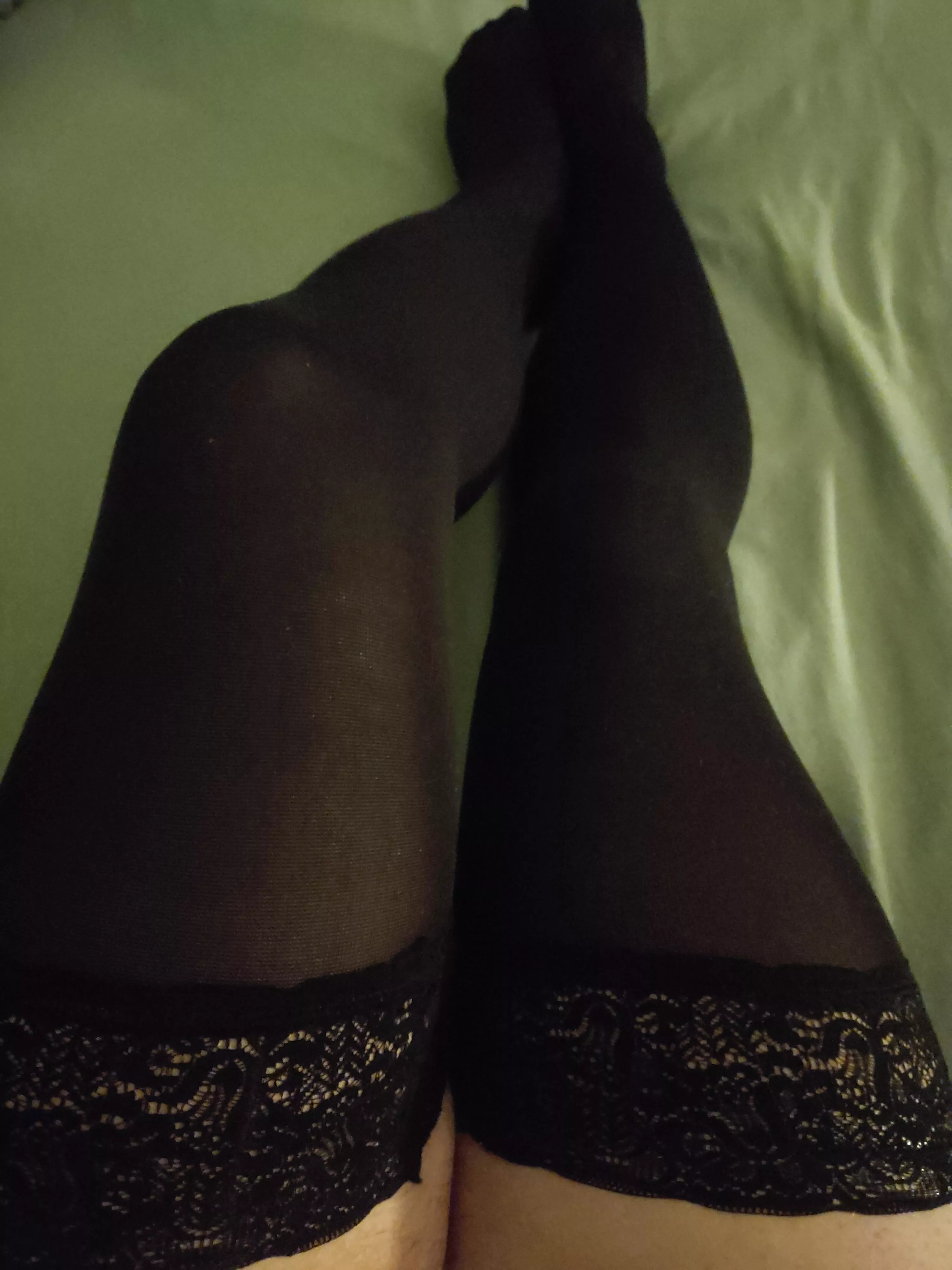 Do my legs look good in these stockings? posted by Kefixd