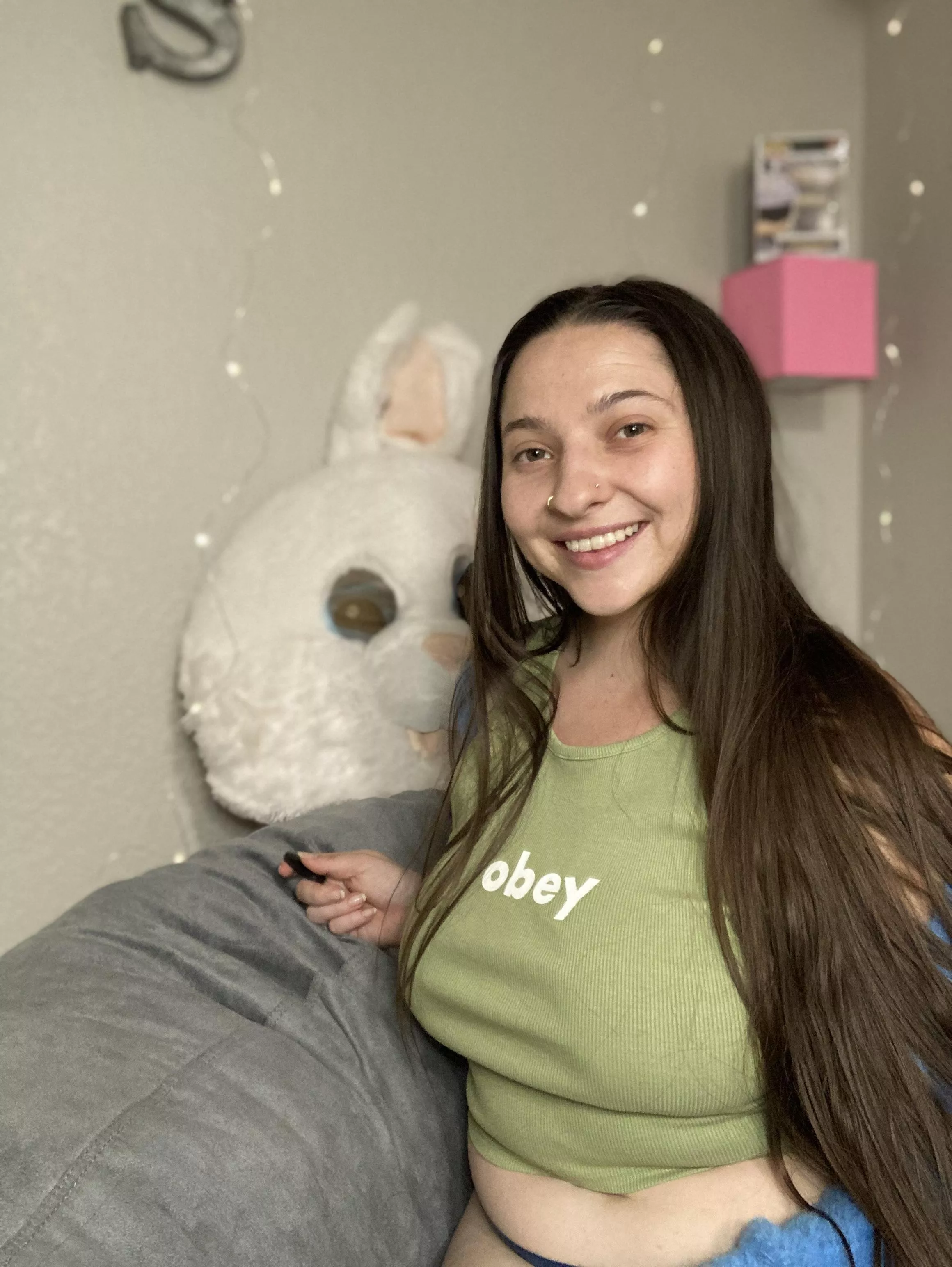 Don’t worry about the bunny she just likes to watch 😏🐰 posted by Icechick44