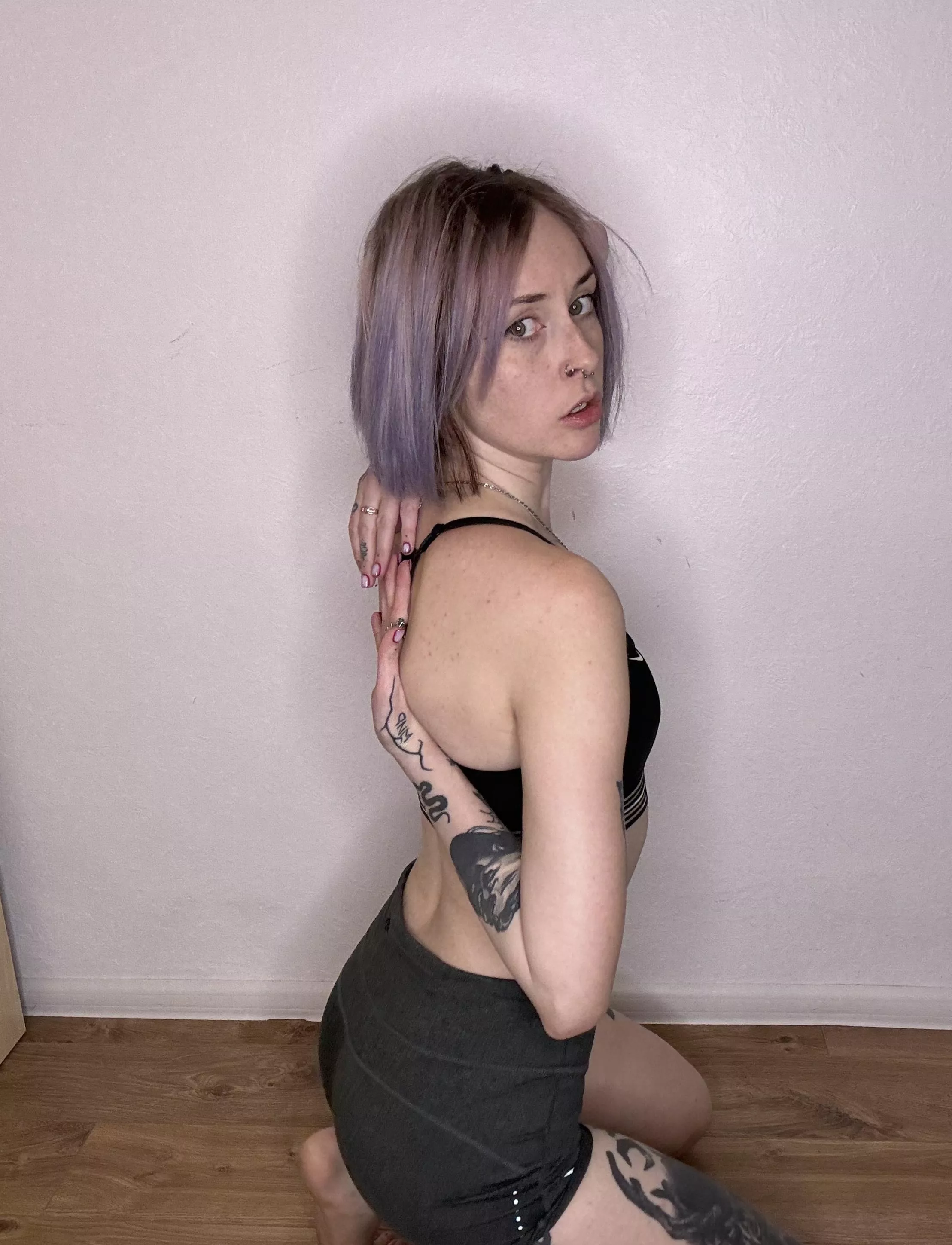 (F) I love doing yoga in my comfortable shorts posted by Womanlyclary12