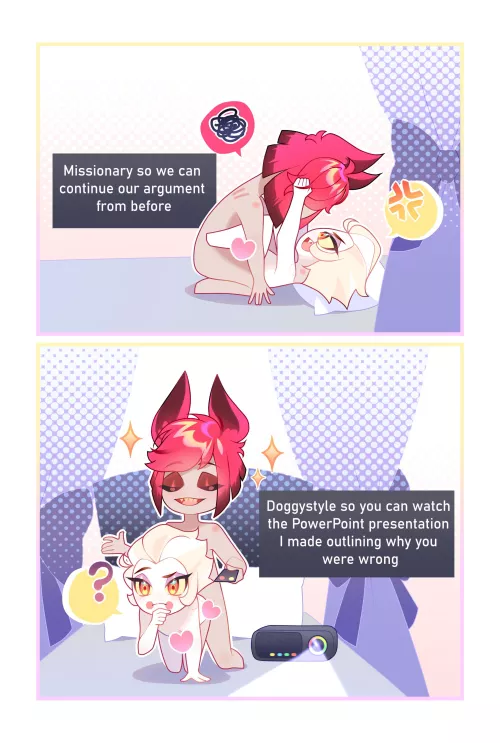 Fighting Is Their Foreplay (By @MisutoreKunArt) | RadioApple | Hazbin Hotel by That_Tamarah_Chick_