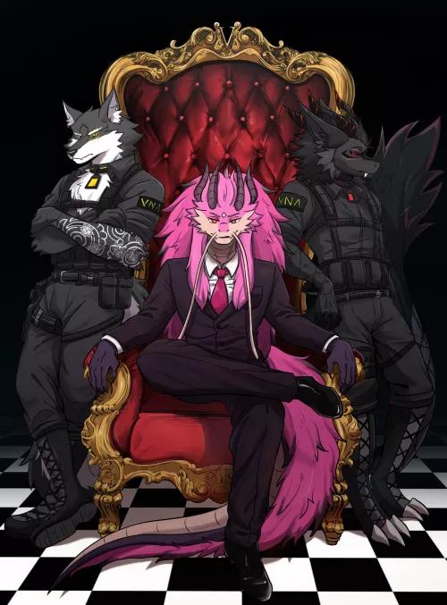 Gift for one of my friends. Their sona is on the throne! (by haruk000) by Kirawa-Okamii