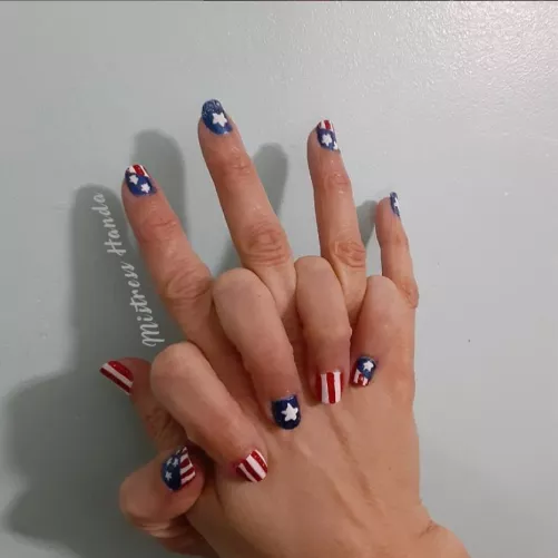 Red, White, and Blue. Hand painted. OC by MistressHANDA