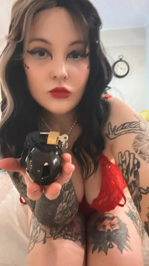 Time to lock up that little cock  by Gothgeorgie