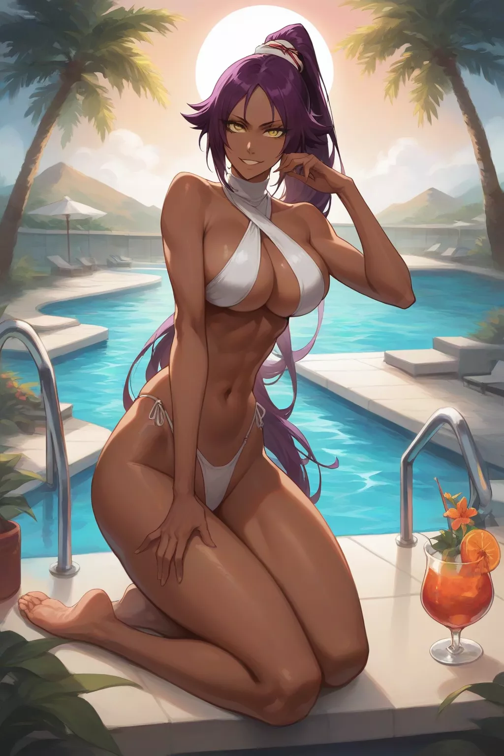 Yoruichi in the pool [ AI Generated ] posted by Glass-Cheesecake6230