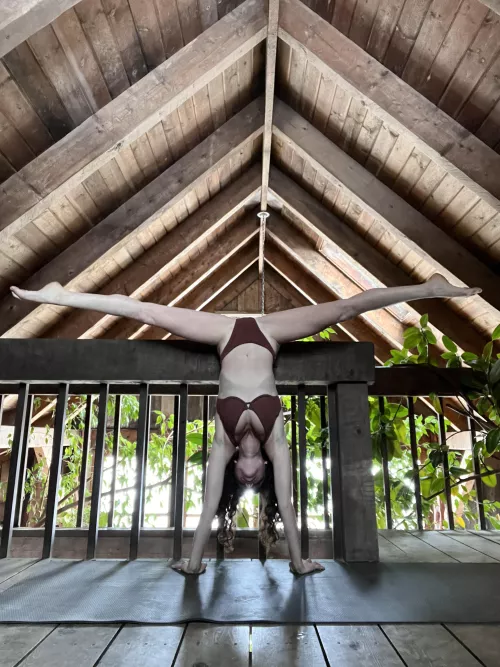 I love practicing handstands by forest--fox