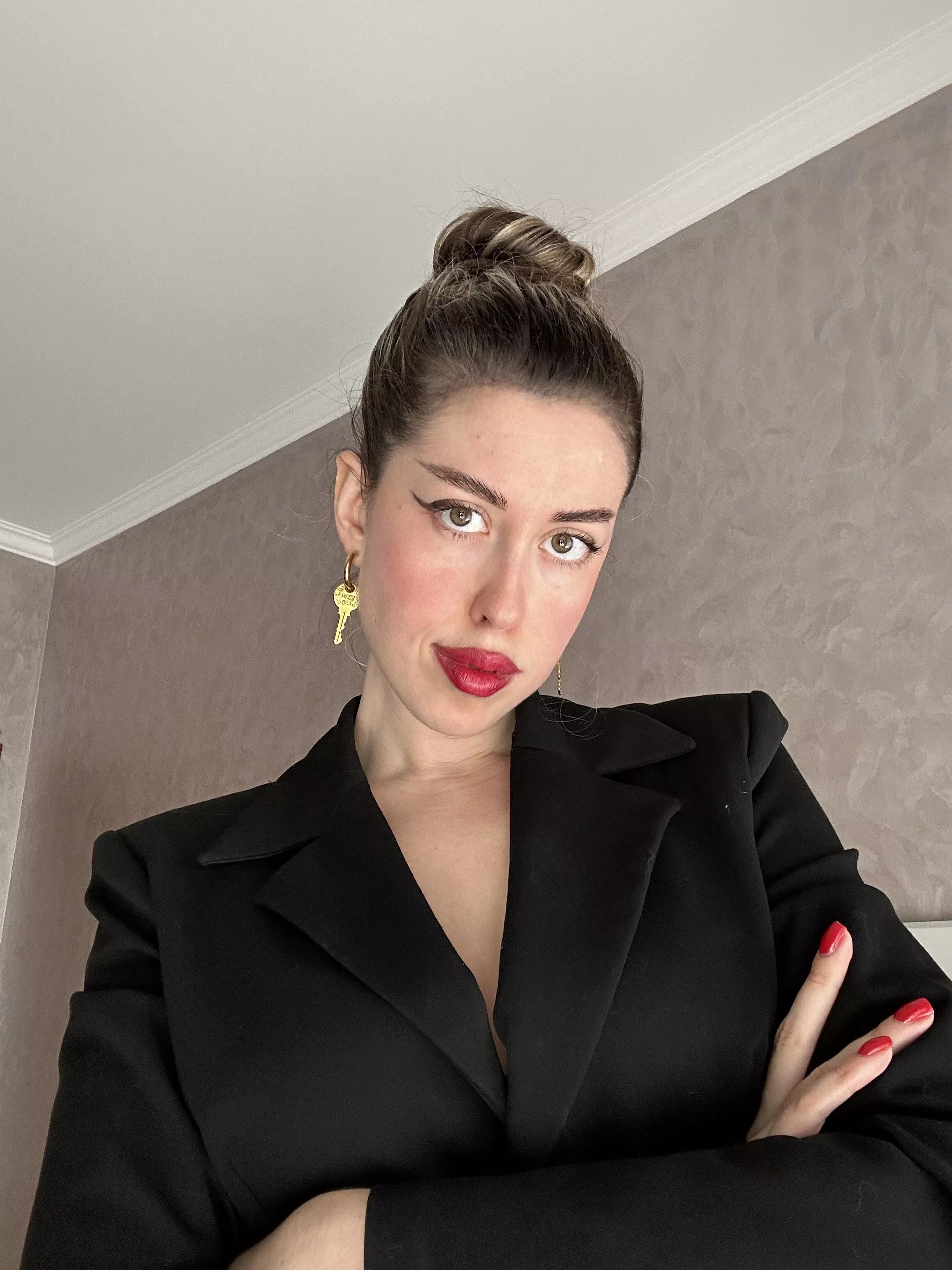 I wear the keys to your chastity cage instead of earrings posted by Kate-www