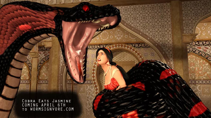 {Image} Cobra Eats Jasmine Animation coming April 6(M/Cobra)(F/Human)(Soft)(Oral)(unwilling)(nsfw)(OC: WormsignVore Animations) by WormsignVore